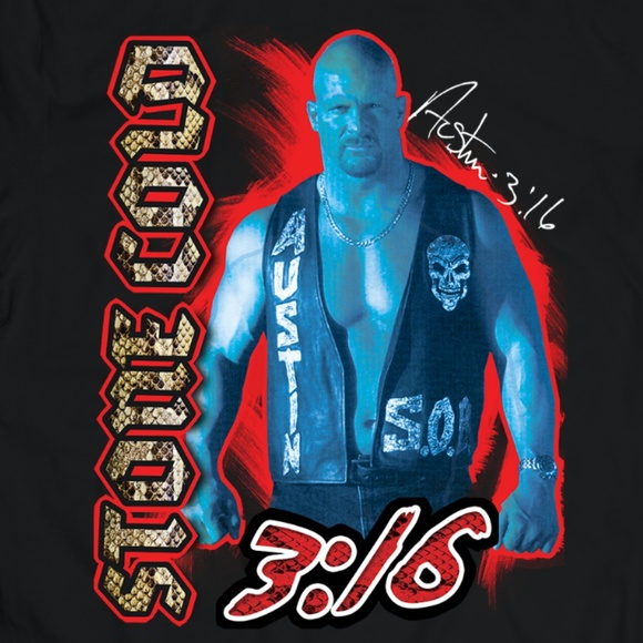 Vintage Style Black Stone Cold Wrestling Tee - Picture 2 of 2